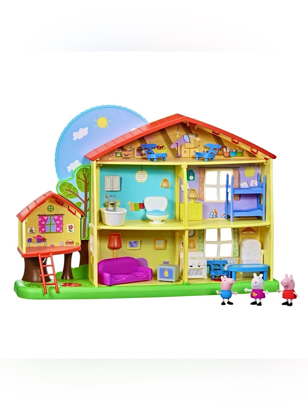 Peppa Pig Peppa's PLAYTIME TO BEDTIME House with Speech Light & Sounds *NEW*